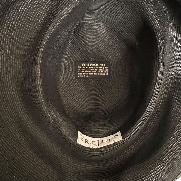ERIC JAVITS Packable Wide Brim Hat Black - Picture 4 of 4